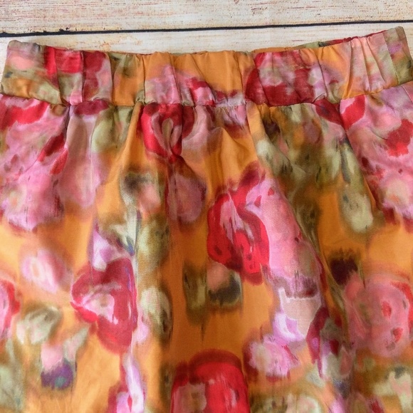3/$20 J. Crew Floral Poppy Watercolor Bubble Skirt - Picture 3 of 6